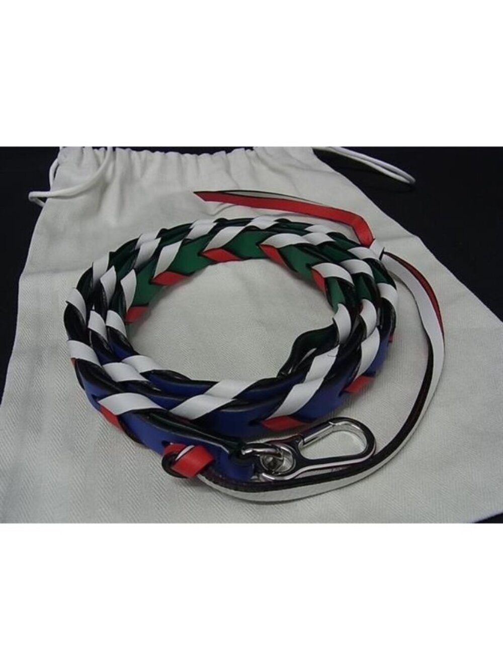 Loewe Thin Braided Leather Bag Shoulder Strap Multicolor